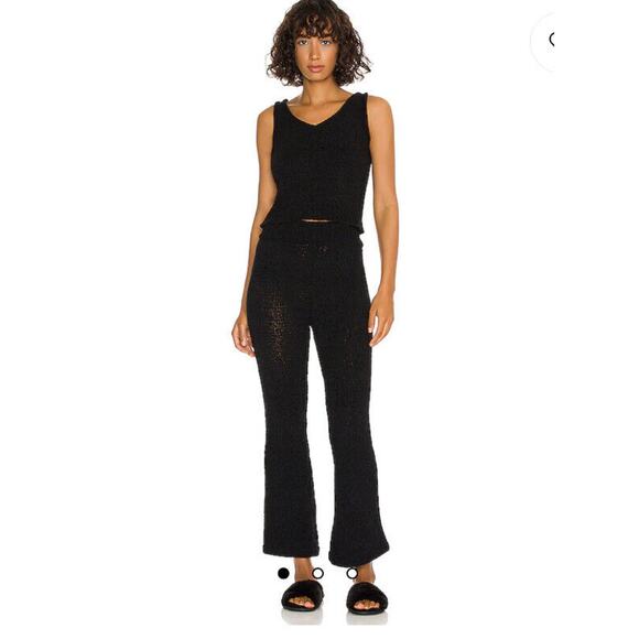 Plush Apparel From Revolve Black 2Pc Cozy Tank & Pant Lounge PAjama Set Sz Sm